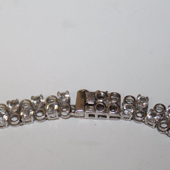 New Outstanding 925 Silver CZ Onyx Tennis Dramatic Statement Necklace - Picture 3 of 7